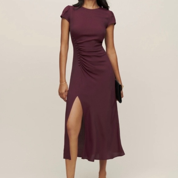 Reformation Burgundy Midi Dress - Picture 1 of 12